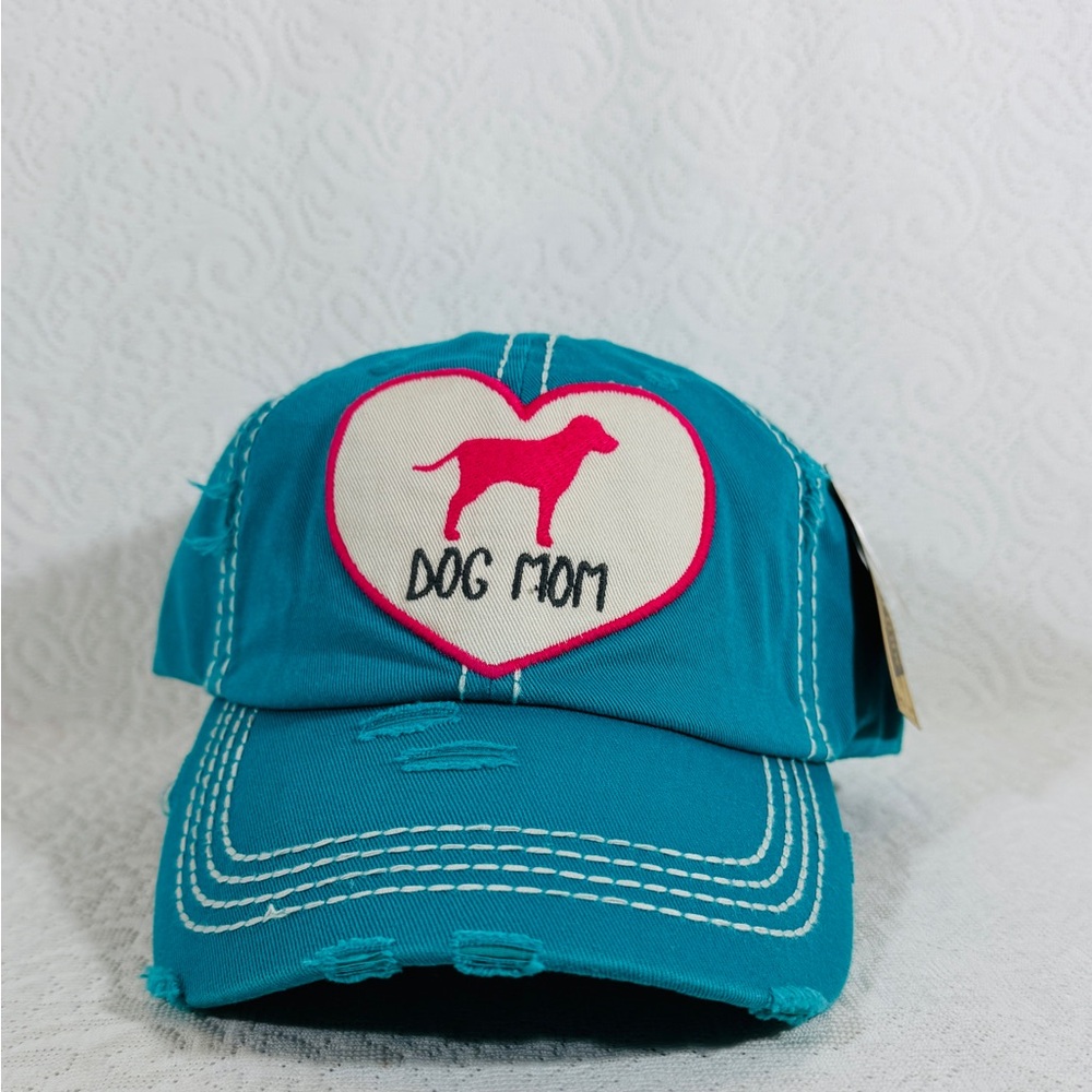 New with tag Dog Mom Teal or blue Baseball Cap Hat